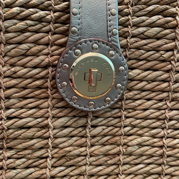 Vintage, Michael Kors, husk and gold leather tote